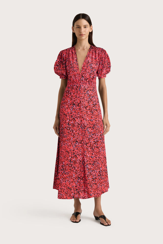 Bellavista Midi Dress Meander Micro Red