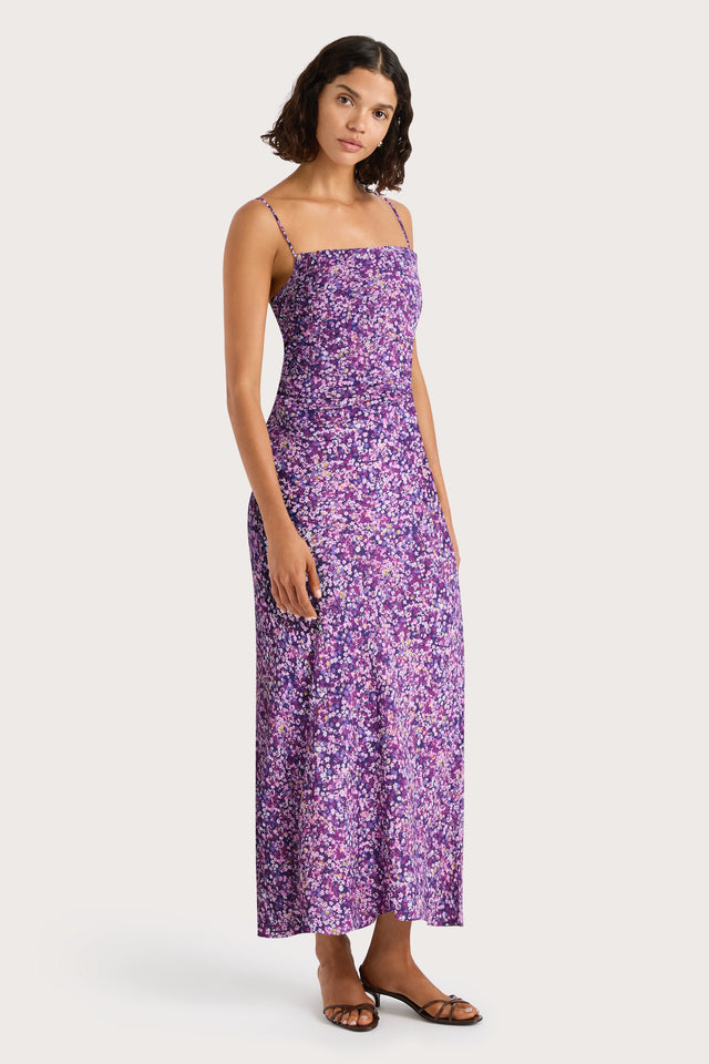 Rosas Midi Dress Meander Micro Purple - Final Sale Faithfull the Brand Rosas Midi Dress Meander Micro Purple - Final Sale Faithfull the Brand
