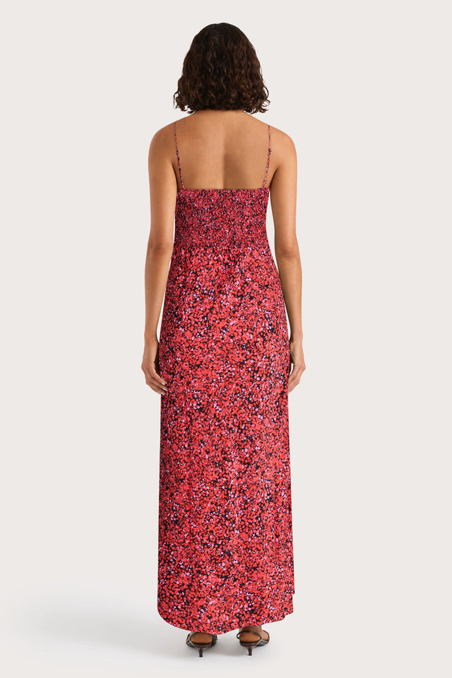 Rosas Midi Dress Meander Micro Red