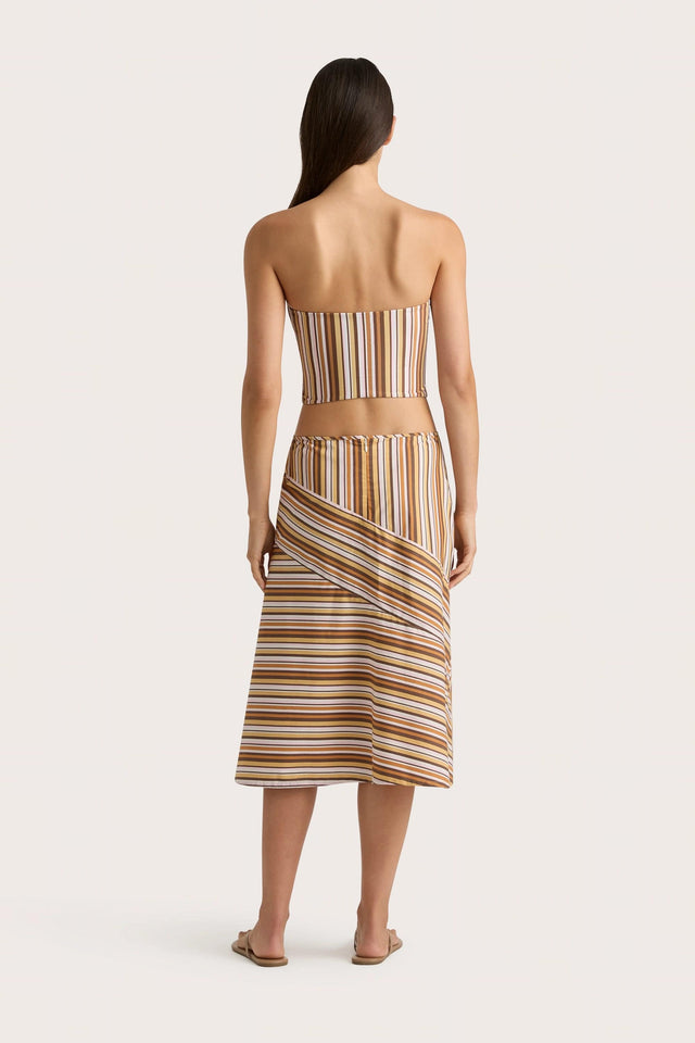 En Vau Skirt Terracotta Stripe