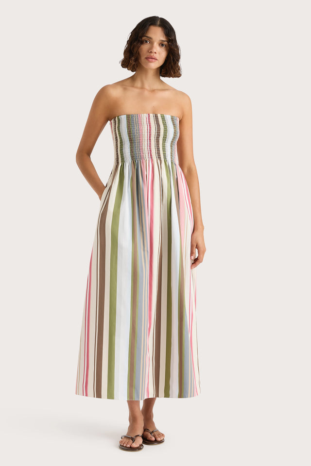 Jamie Midi Dress Meleu Stripe Multi