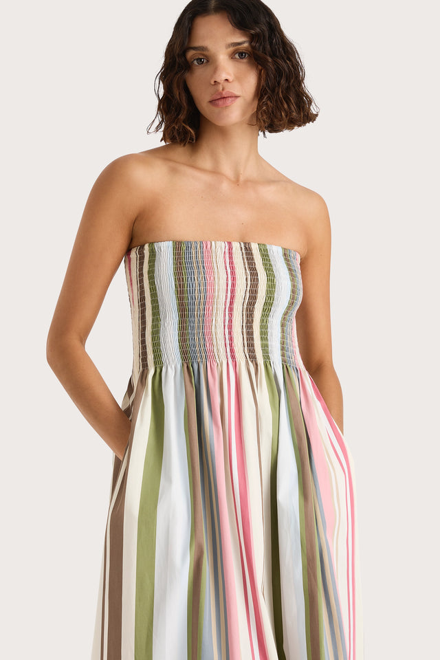 Jamie Midi Dress Meleu Stripe Multi