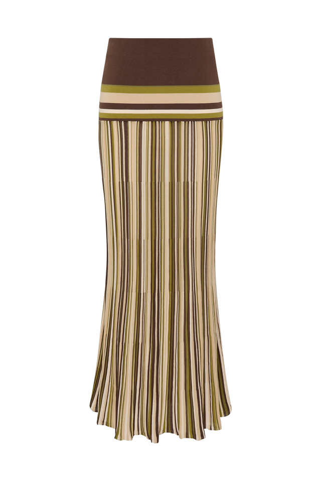 【U LAN】Pierre Stripe Set-up Flare Skirt Pierre Stripe Set-up Flare Skirt - ULAN | 60% - Asian