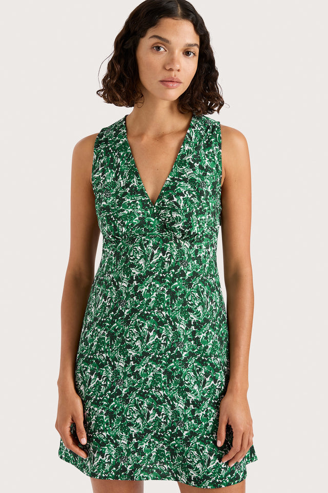 faithfull the brand noa mini dress green FAITHFULL Noa Mini Dress in Green Stripe