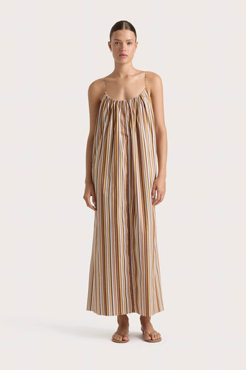 En Vau Maxi Dress Terracotta Stripe - Final Sale