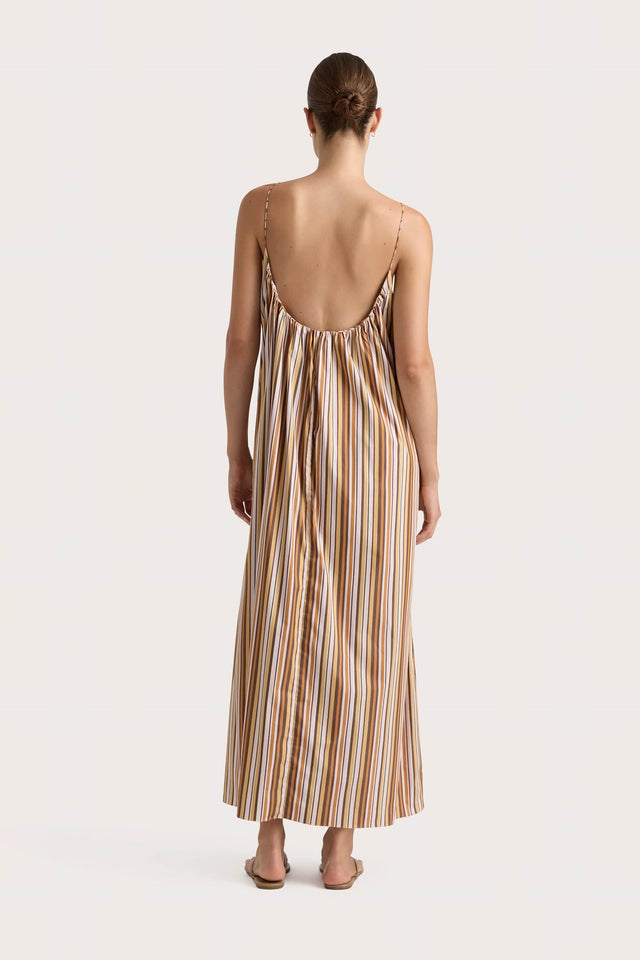 En Vau Maxi Dress Terracotta Stripe