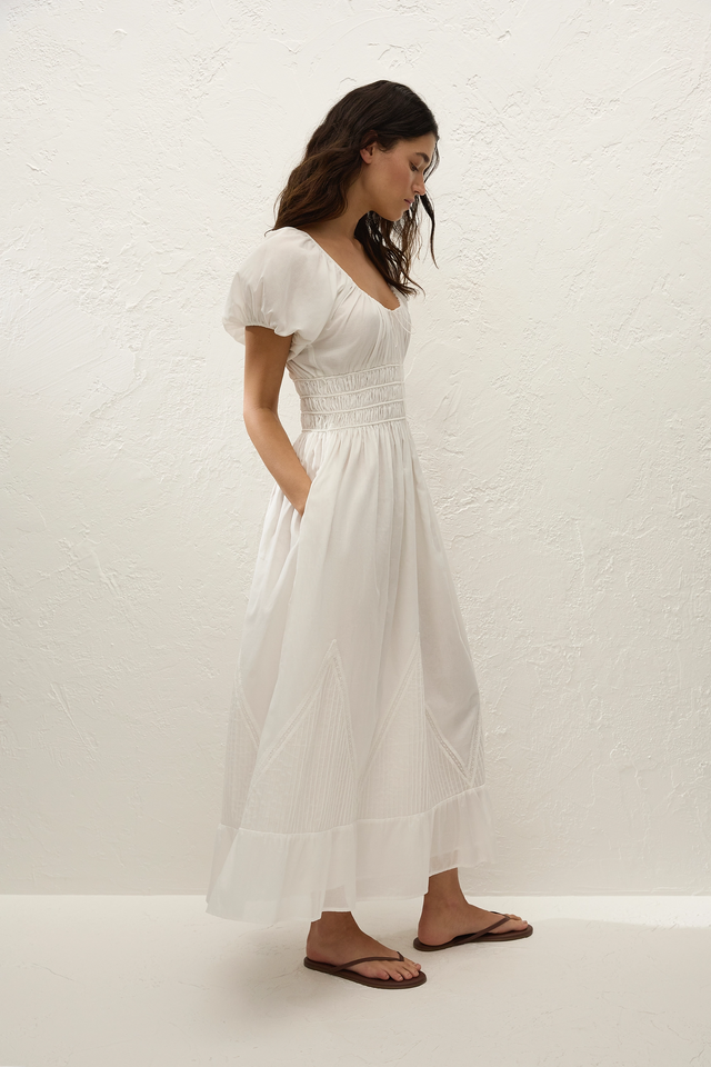 Faithfull | Women's Sunniva Midi Dress White | XS Faithfull | Women's Sunniva Midi Dress White | XS