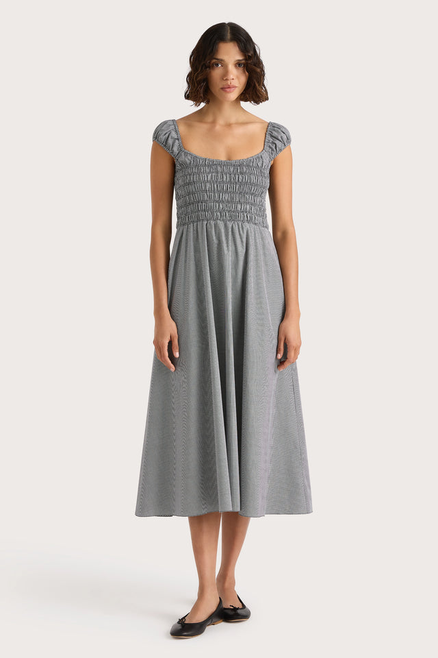 Amelie Midi Dress Gingham Black - Final Sale, S / Gingham - Black Amelie Midi Dress Gingham Black - Final Sale, S / Gingham - Black