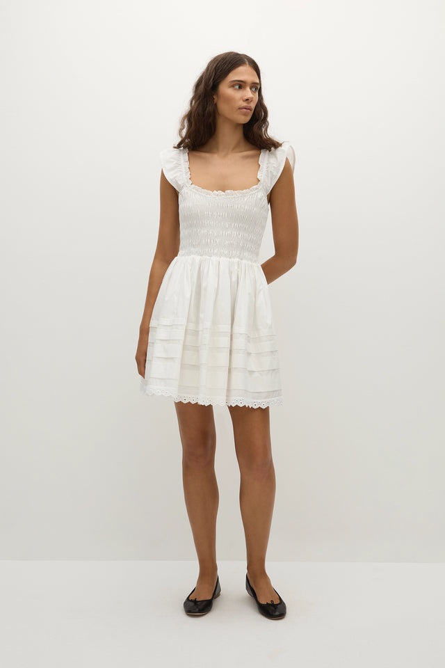 Faithfull | Women's Maja Mini Dress White - Final Sale | XXL Faithfull | Women's Maja Mini Dress White - Final Sale | XXL