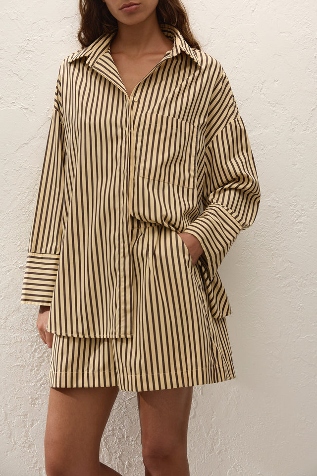 Clemente Shirt Carmen Stripe Sand Cedar