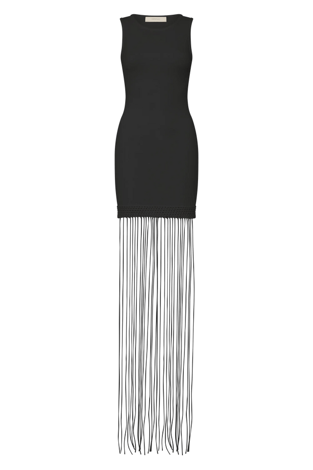 Maceio Fringed Dress Black