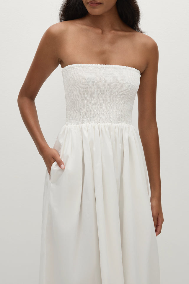 Iben Midi Dress White Iben Midi Dress White