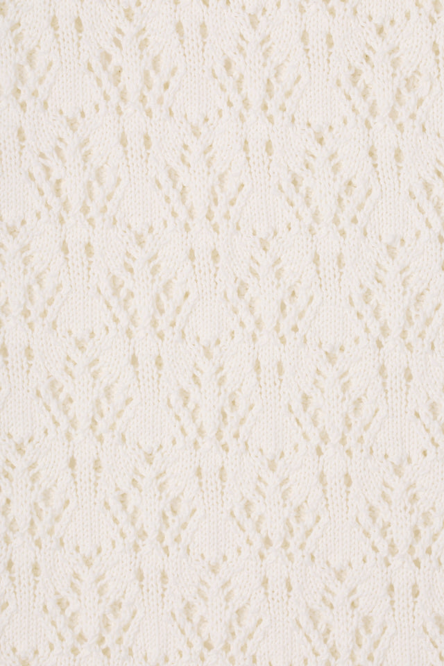 Romina Mini Dress Pointelle Knit Vintage White