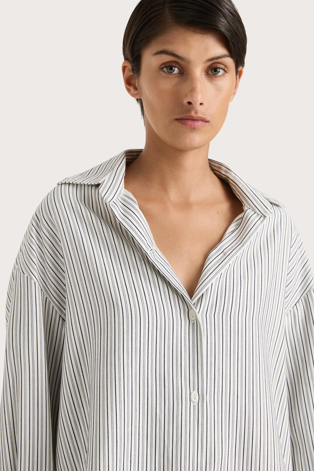 En Vau Shirt Navy Stripe