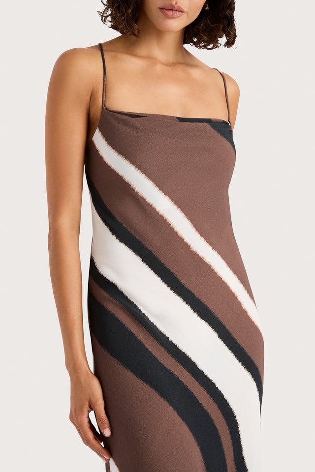 Sisudo Maxi Dress Futura Stripe Chocolate