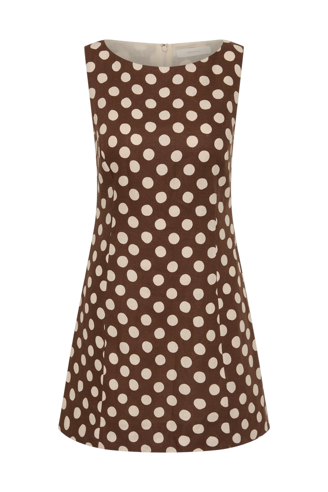 faithfull the brand lydie mini dress Cioccolato Dot Lydie Mini Dress