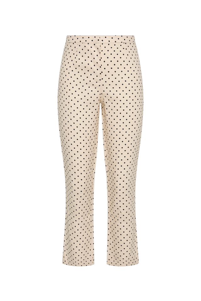 Iria Capri Pant Lola Polka Dot Cream Black