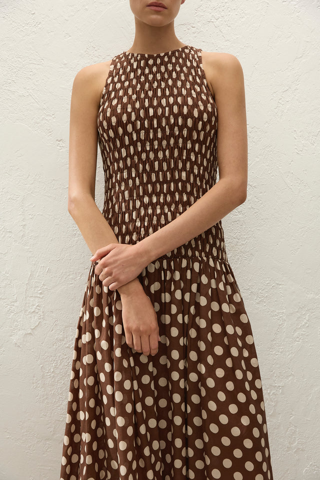 Luisa Midi Dress Cioccolato Dot