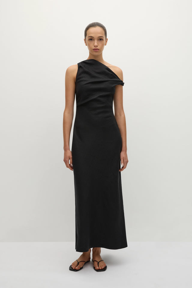 faithfull the brand black linen dress Faithfull | Women's Kelly Mini Dress Black