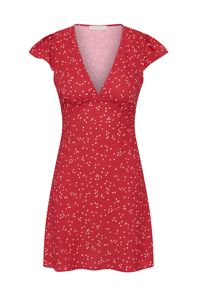 faithfull the brand pink polka dot dress Faithfull The Brand Dainty Pink Polka Dot