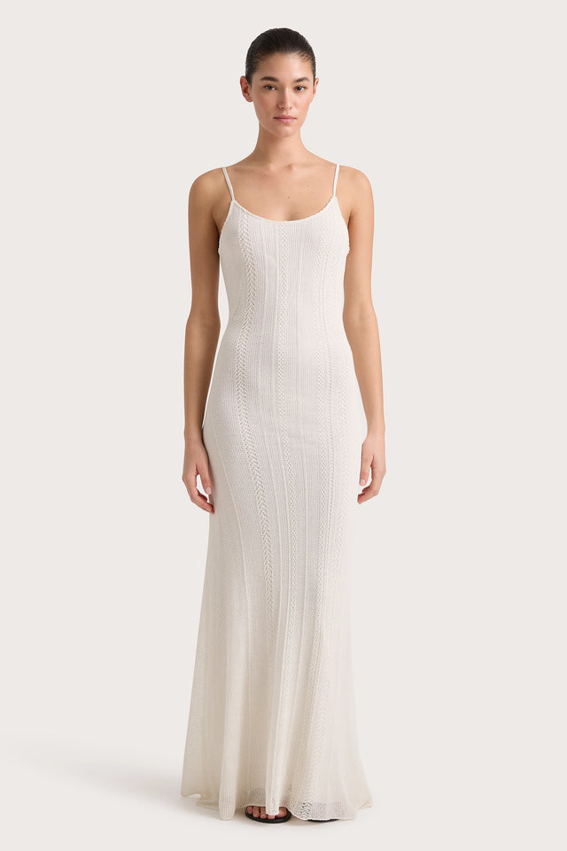 Treillis Maxi Dress White