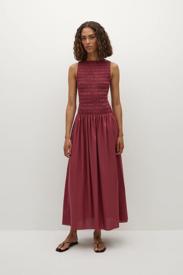 Margot Midi Dress Rhubarb
