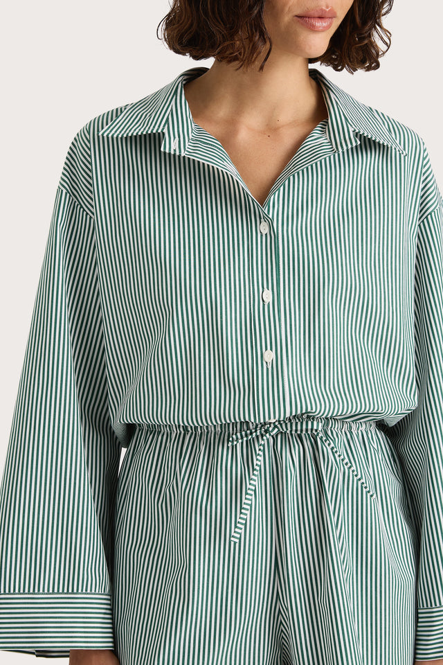 Freja Playsuit Green Stripe