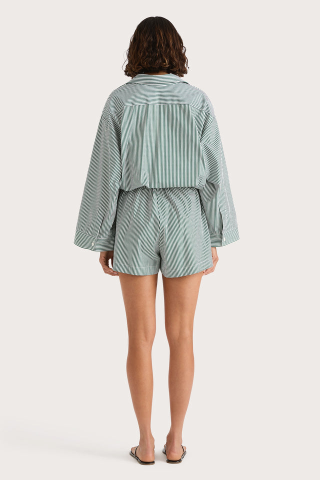 Freja Playsuit Green Stripe