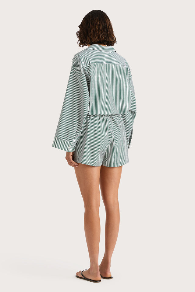 Freja Playsuit Green Stripe