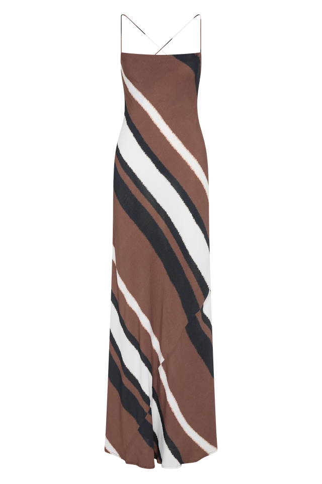 Sisudo Maxi Dress Futura Stripe Chocolate