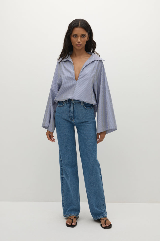 Gaia Top Helle Stripe Vintage Navy