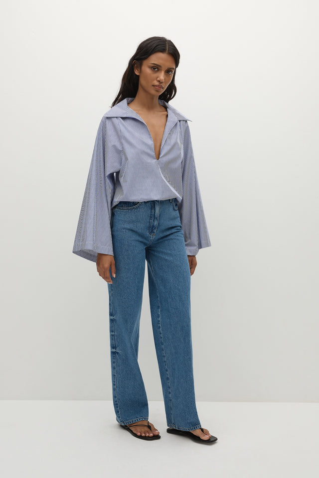 Gaia Top Helle Stripe Vintage Navy
