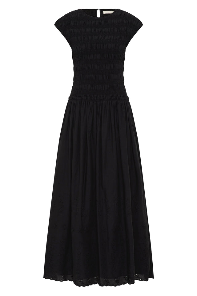 Flavia Maxi Dress Julyeta Broderie Black