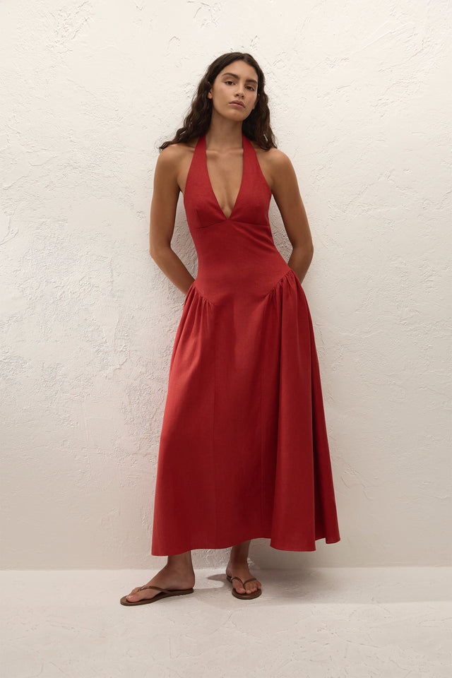 La Cala Midi Dress Chilli