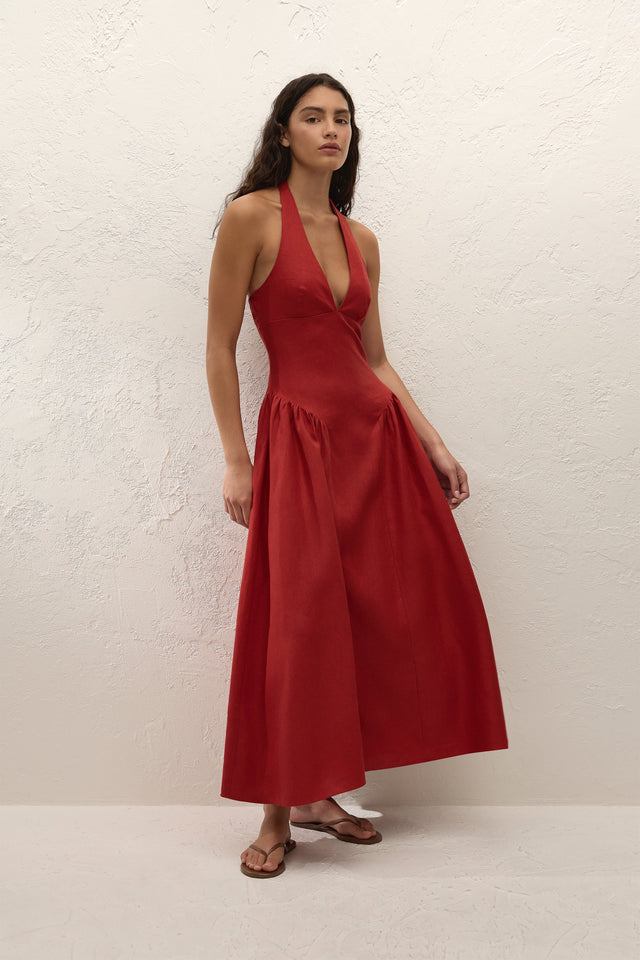 La Cala Midi Dress Chilli