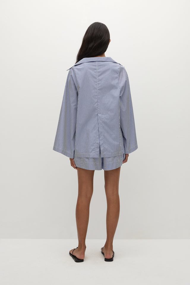 Lonia Shorts Helle Stripe Vintage Navy
