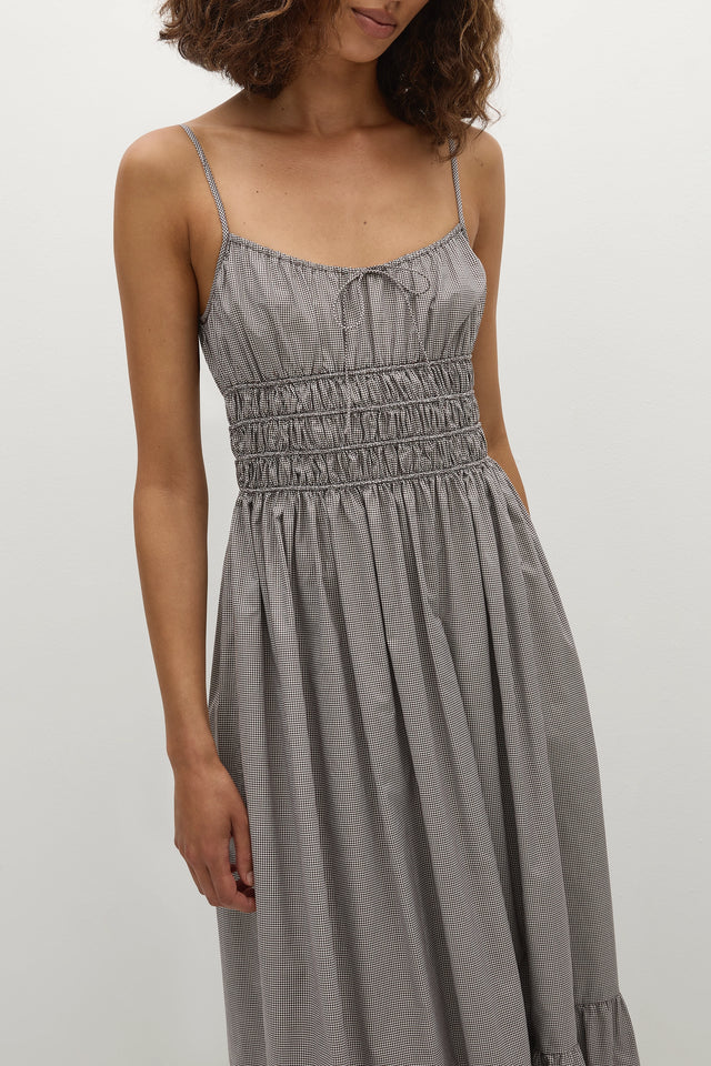 faithfull the brand sofie maxi dress Sofie Maxi Dress Hanne Gingham Espresso