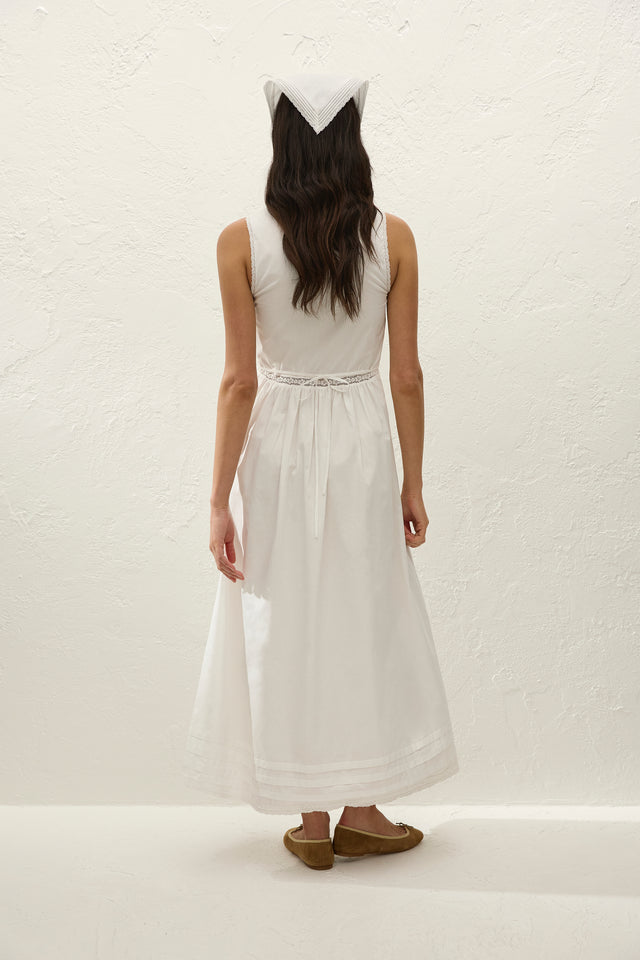 Faithfull | Women's Fiora Midi Dress Fresco Lace White | XS Faithfull | Women's Fiora Midi Dress Fresco Lace White | XS