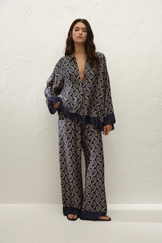 Cora Shirt Juanita Swirl Indigo