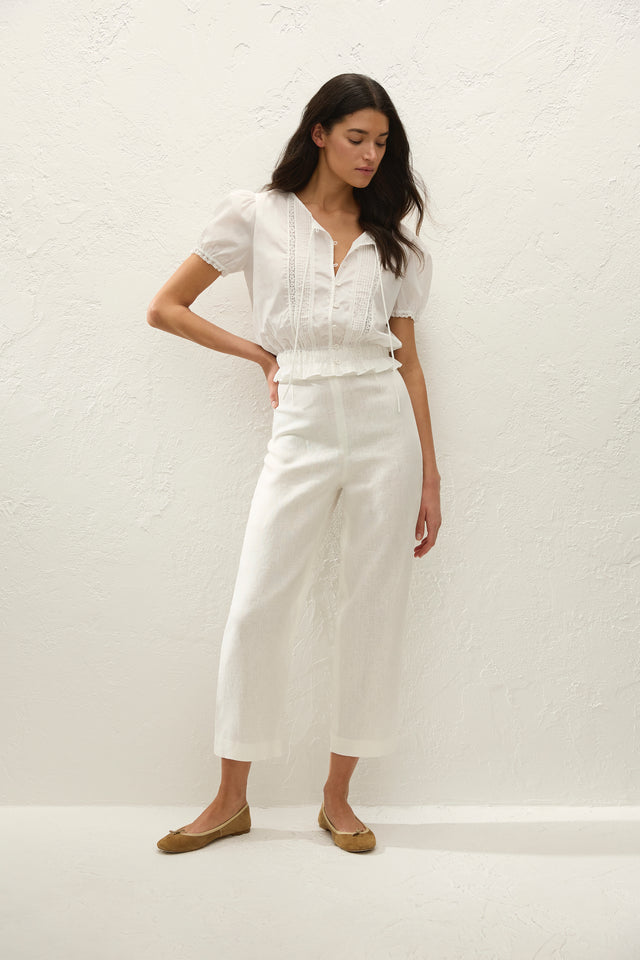 Fiora Blouse Fresco Lace White