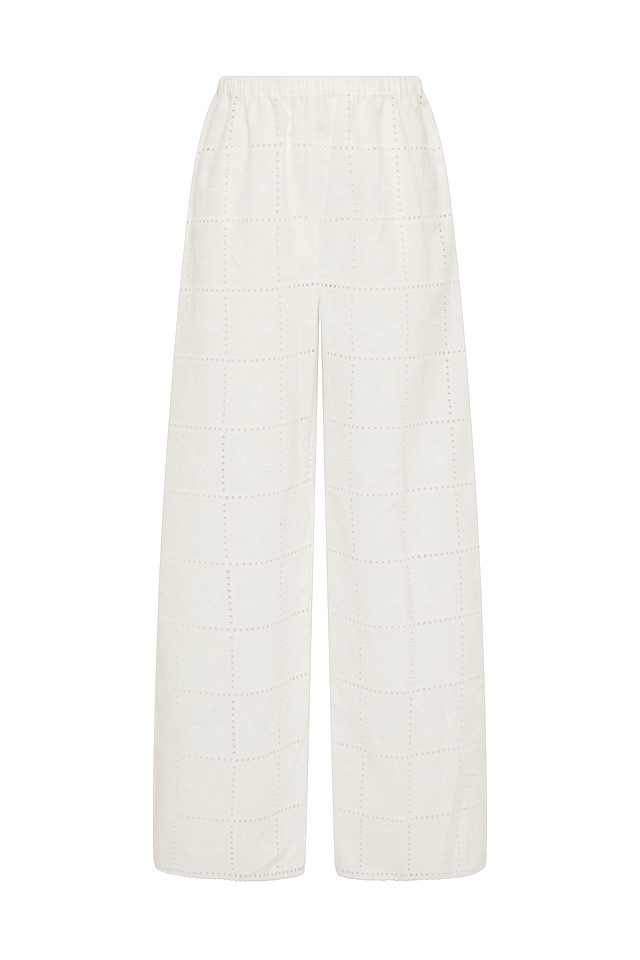 Mora Pant Handkerchief Broderie White