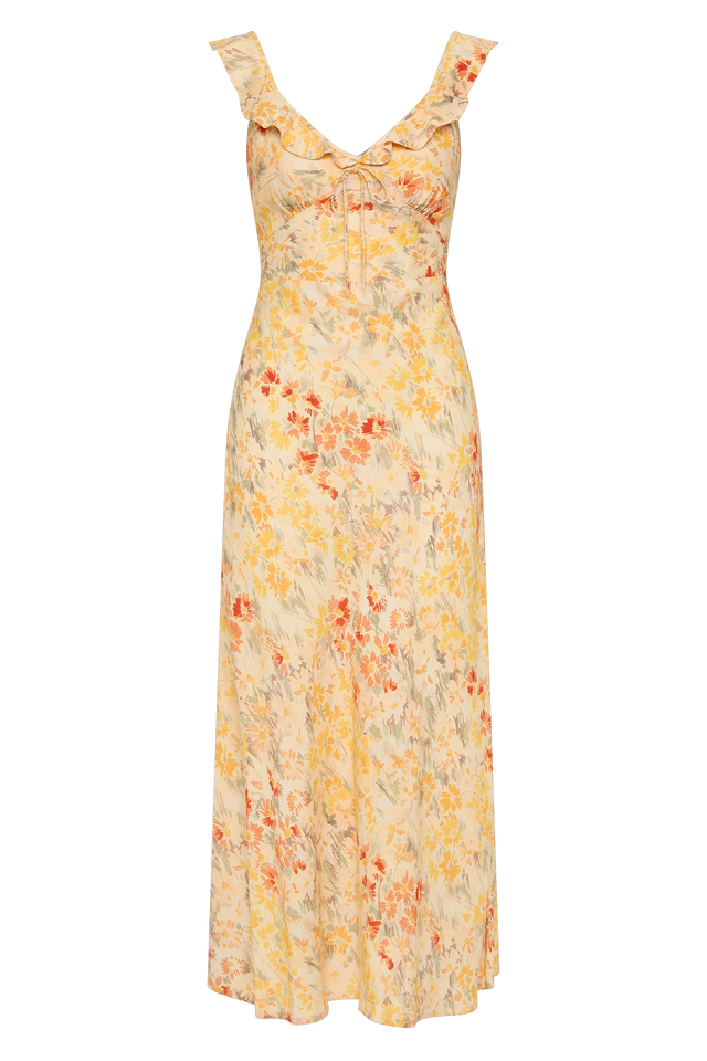 Yvonne Midi Dress Adeline Floral Yellow