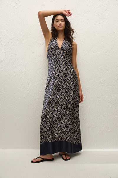 juanita maxi dress Elidia Maxi Dress Juanita Swirl Indigo, XXL / Juanita Swirl