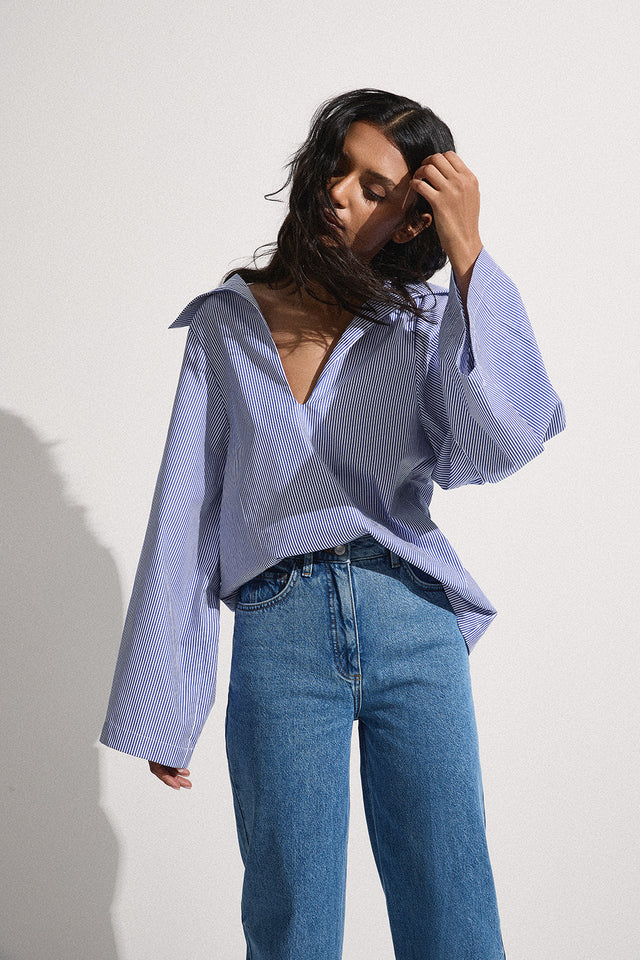 Gaia Top Helle Stripe Vintage Navy