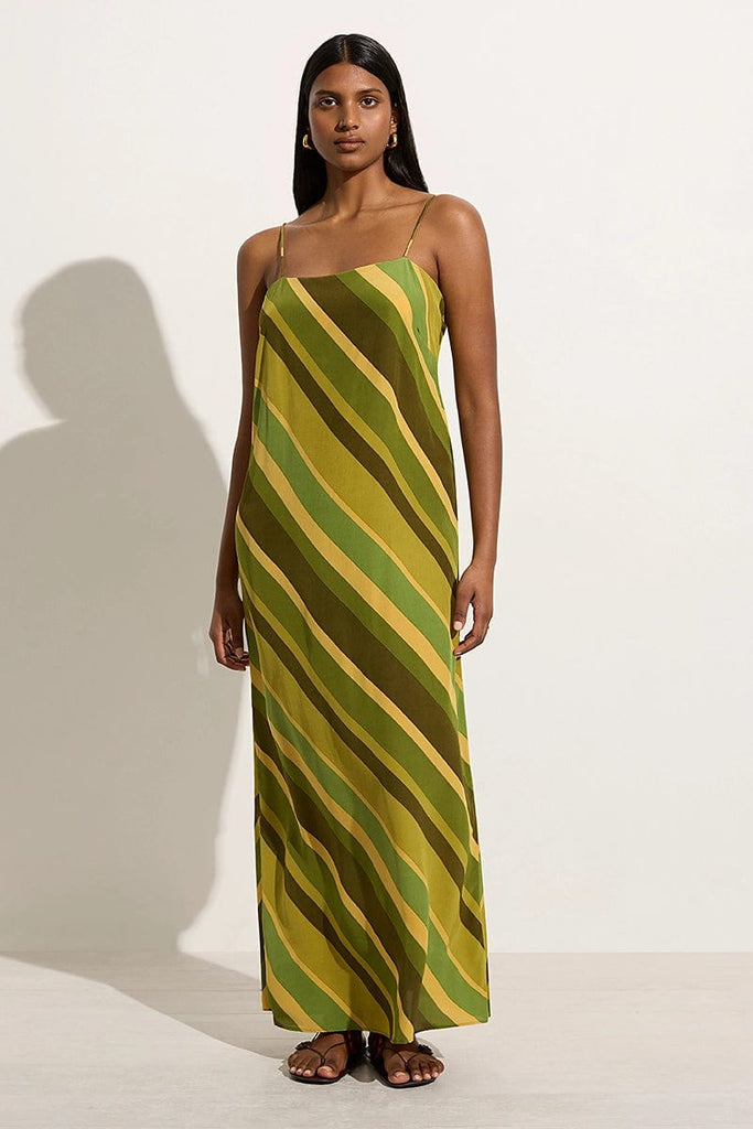 Muni Maxi Dress Cisco Stripe Palm Faithfull the Brand