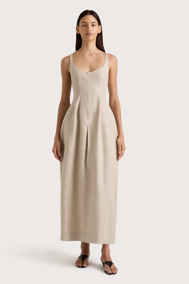 Sanne Midi Dress Oatmeal