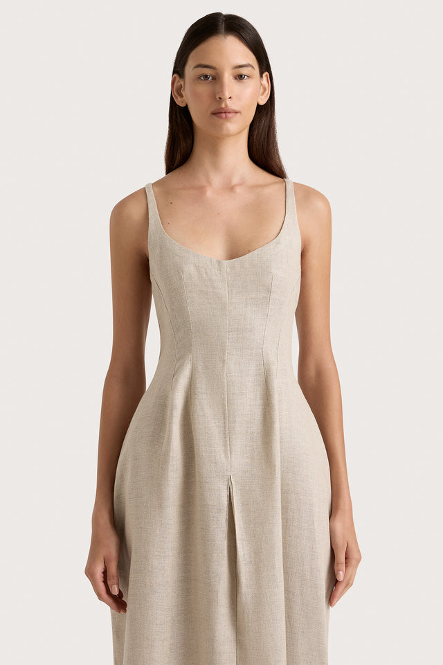 Sanne Midi Dress Oatmeal