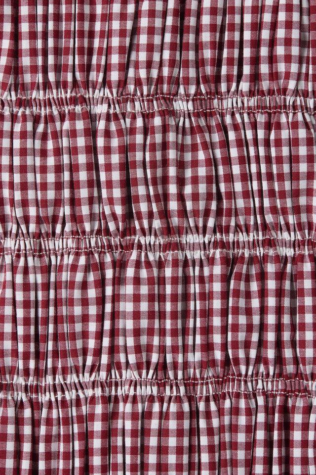 Laia Maxi Dress Gingham Deep Red