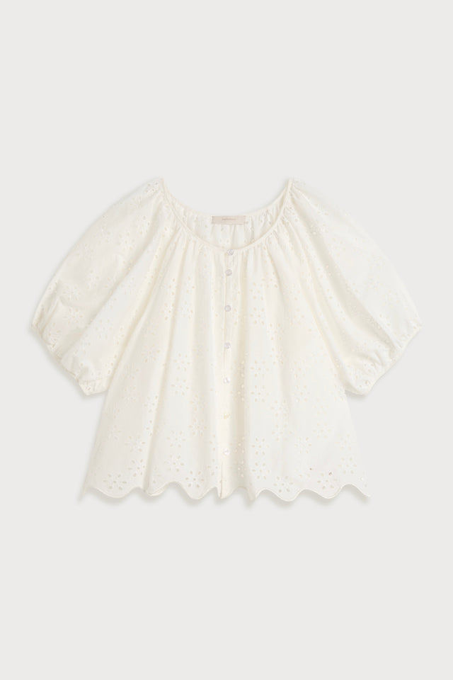 Cochiti Top Sandara Broderie White