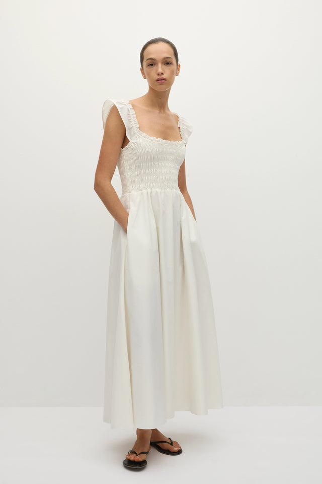 Faithfull | Eudora Midi Dress White | Women's Midi Dress